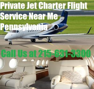 Charterový let súkromným prúdovým lietadlom z alebo na letisko v Pensylvánii