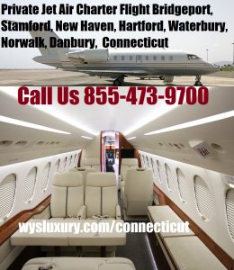 Charterový let soukromého Jet Air Hartford, letiště CT