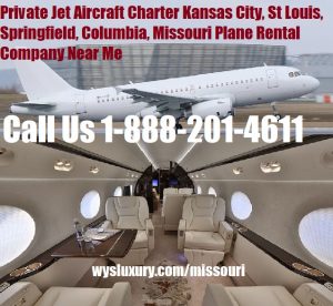Private Jet Air Charter полет на летището в Мисури близо до мен